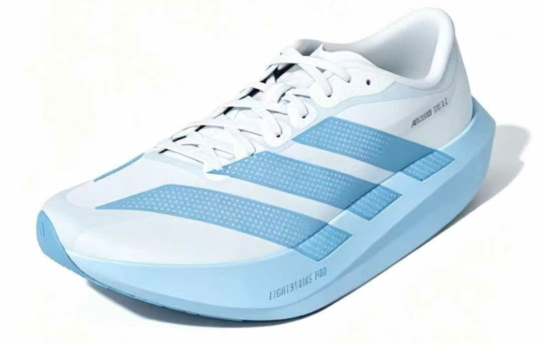 Adidas Adizero Evo SL White and Light Blue Running Shoes