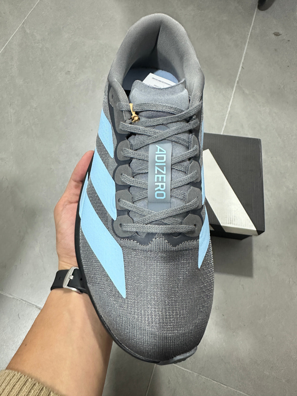 Adizero Lightstrike Pro Running Shoes in Grey and Blue