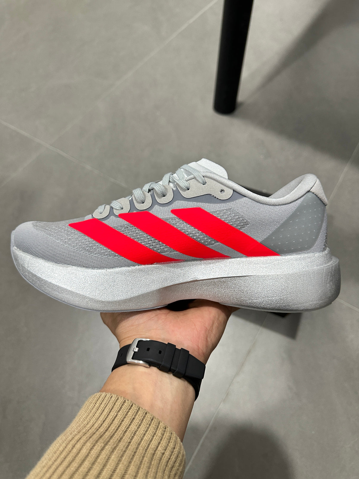 Adidas Lightstrike Pro Running Shoes, Gray and Red KI3381