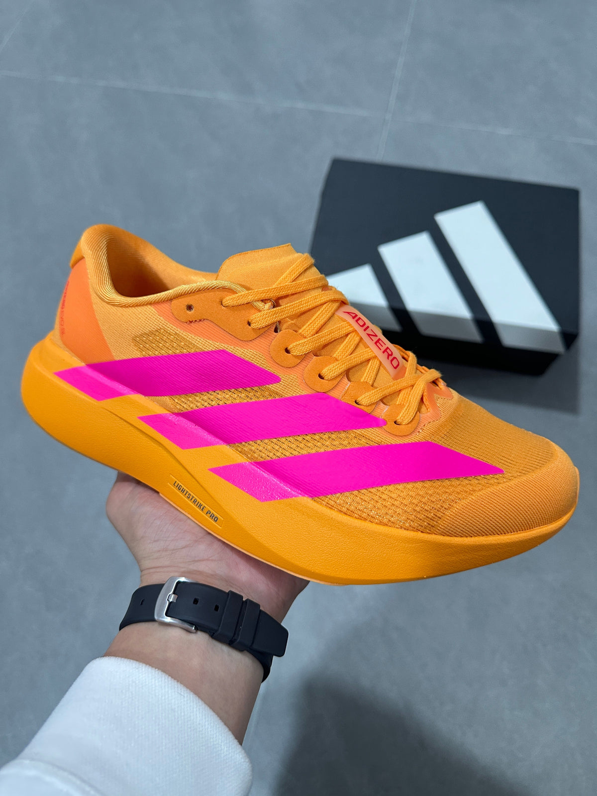 adidas Adizero Lightstrike Pro Running Shoes Gold Pink