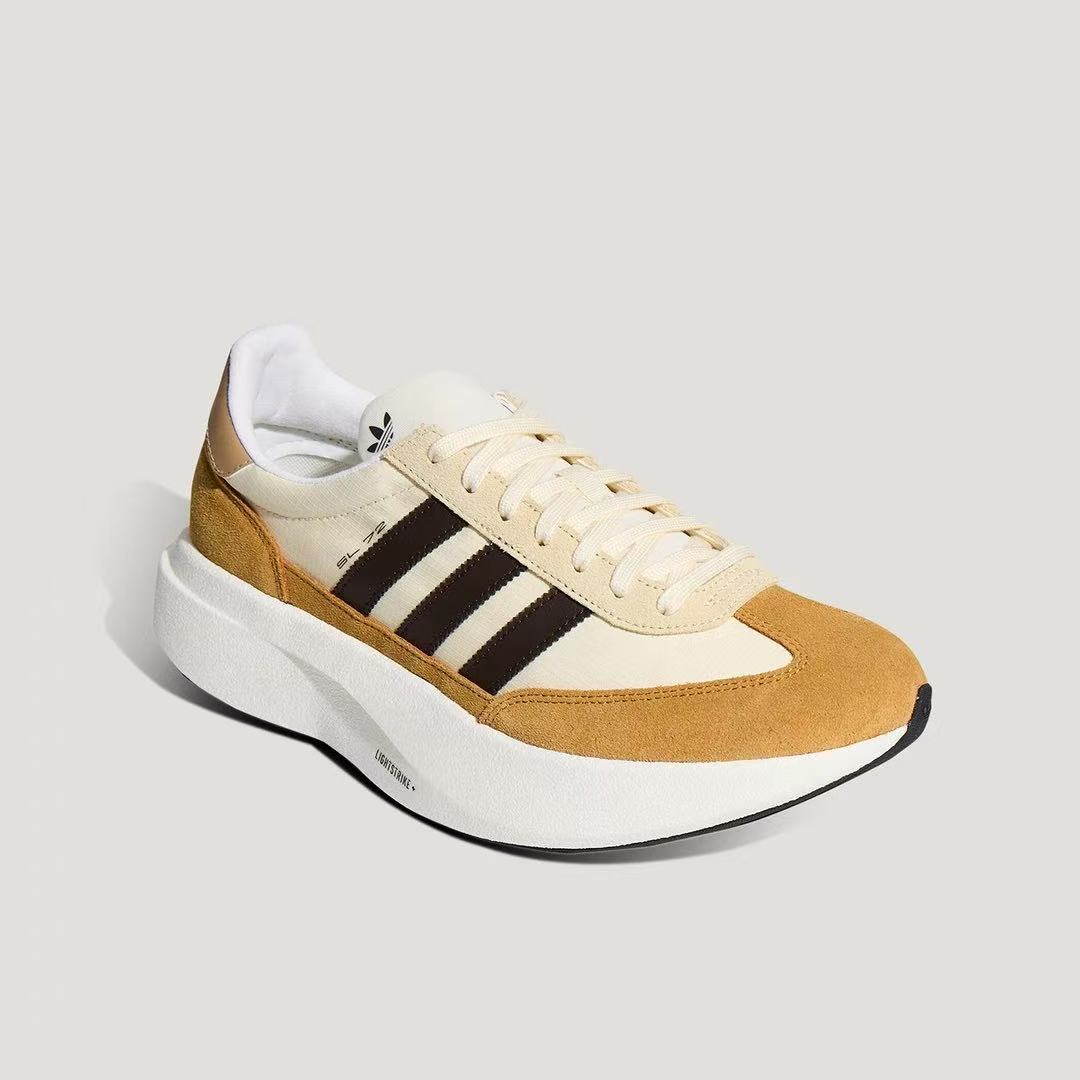 adidas Nizza Platform Low Sneakers in Cream and Tan