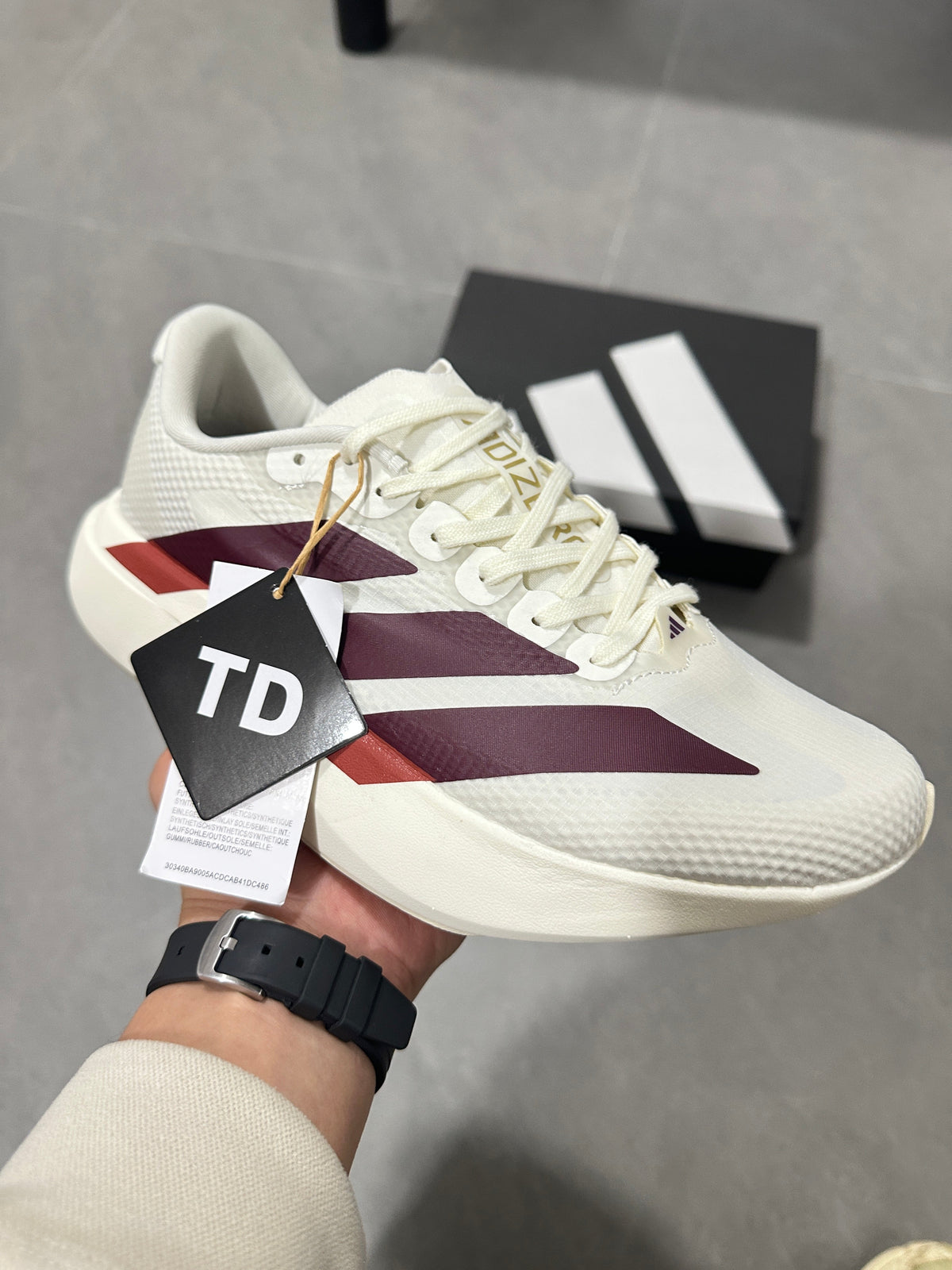 Adidas Lightstrike Pro Running Shoes in White and Burgundy