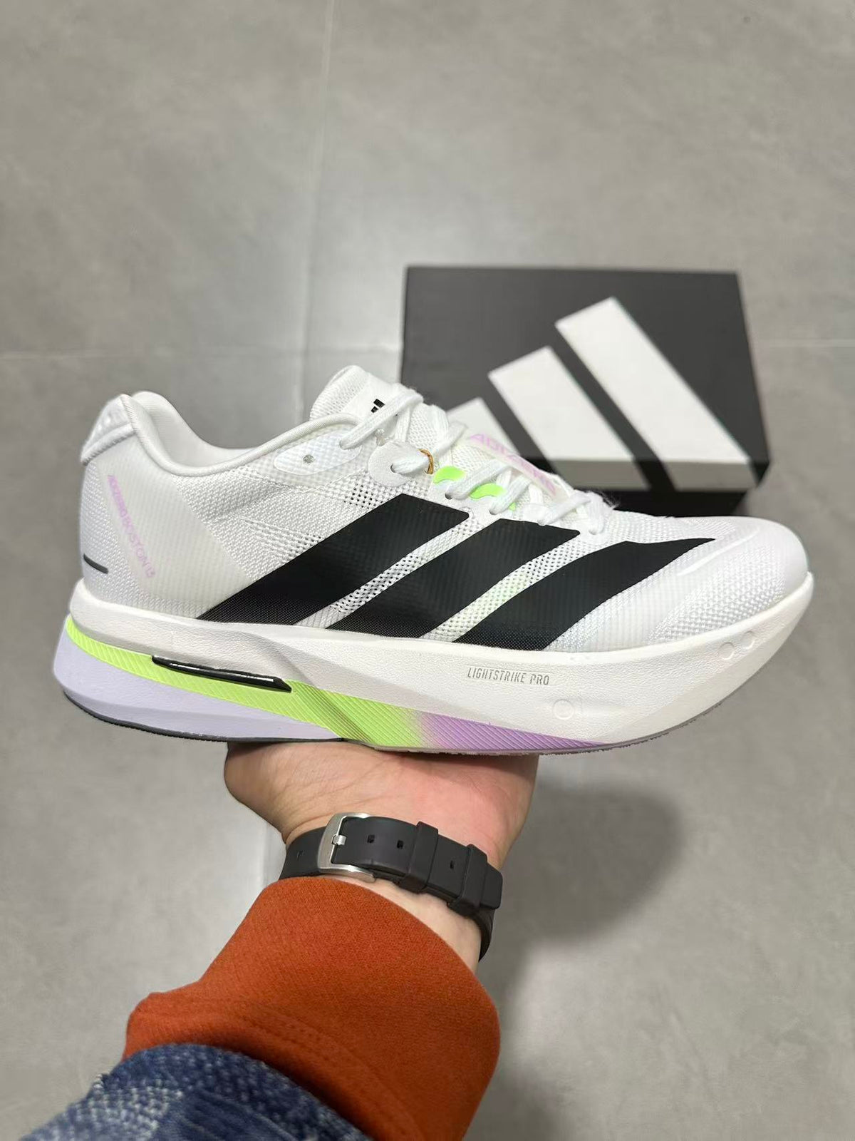 Adidas Lightstrike Pro Running Shoes White Black