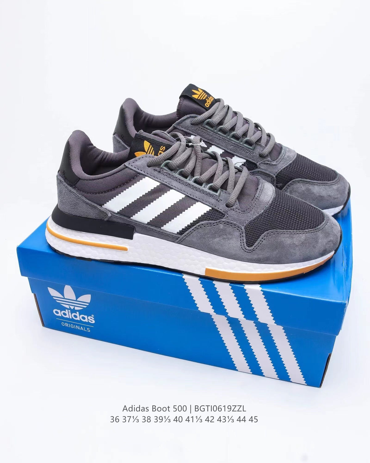 adidas Boot 500 Running Sneakers Grey Black Orange