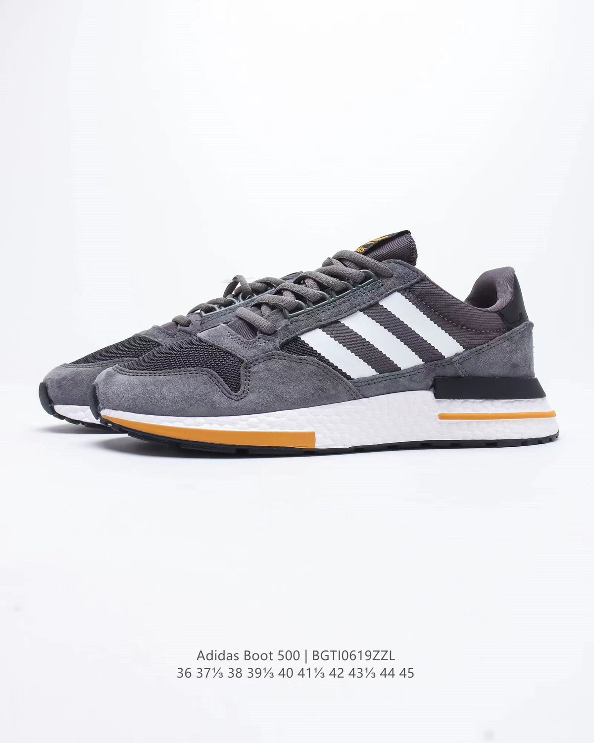 adidas Boot 500 Running Sneakers Grey Black Orange