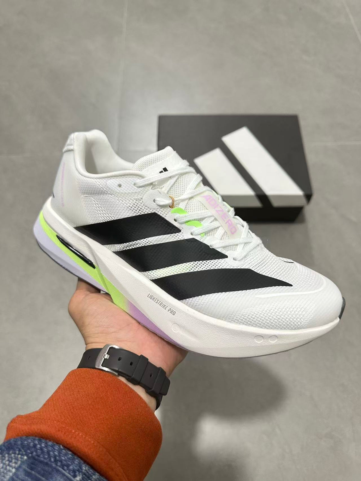 Adidas Lightstrike Pro Running Shoes White Black