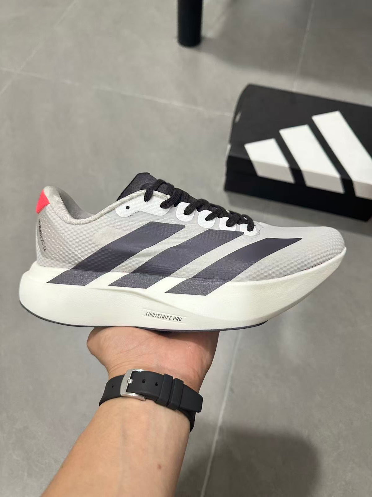 Adidas Lightstrike Pro Running Shoes White Gray KJ3670