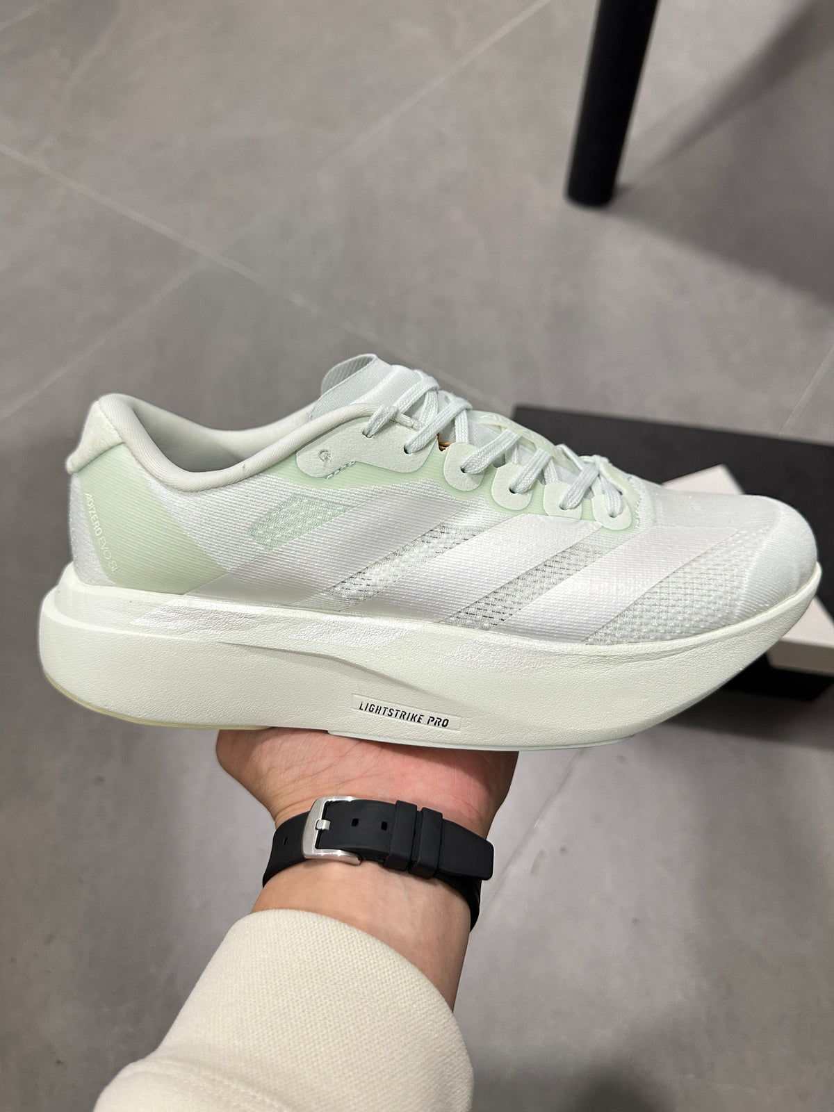 adidas Lightstrike Pro Running Shoes White Green JR5840