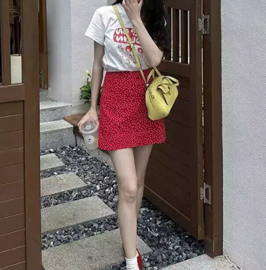 Summer Polka Dot Mini Skirt